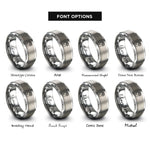 font options for inside engraving on gray brain awareness rings