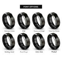 font options for inside engraving on black & grey brain rings