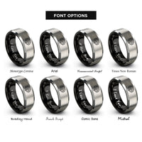 font options for inside engraving on black & grey brain rings