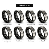 font options for inside engraving on black & gray brain rings