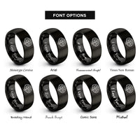 font options for inside engraving on black brain rings