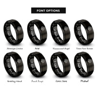 font options for inside engraving on black brain rings