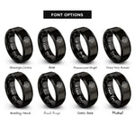 font options for inside engraving on black brain rings