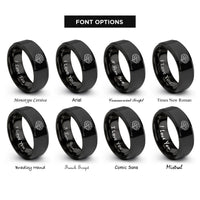 font options for inside engraving on black brain rings