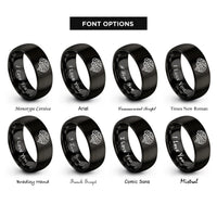 font options for inside engraving on black brain rings