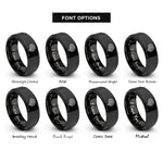font options for inside engraving on black brain rings