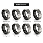 font options for inside engraving on black & grey brain circuits rings
