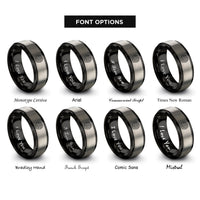font options for inside engraving on black & grey brain circuits rings