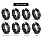 font options for inside engraving on black & grey brain circuits rings