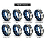 font options for inside engraving on blue & grey brain circuits rings