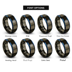 font options for inside engraving on gunmetal & blue brain circuits rings