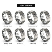 font options for inside engraving on gray brain rings