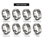 font options for inside engraving on silver brain rings