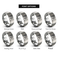 font options for inside engraving on silver brain rings