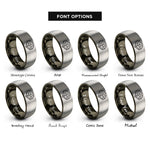 font options for inside engraving on gunmetal & grey brain rings