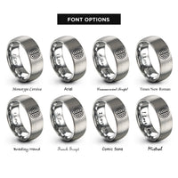 font options for inside engraving on silver brain nodes rings