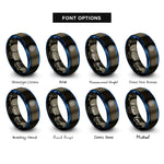 font options for inside engraving on gunmetal & blue brain nodes rings
