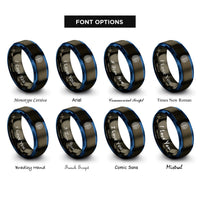 font options for inside engraving on gunmetal & blue brain nodes rings