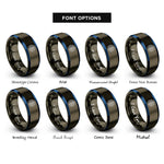 font options for inside engraving on gunmetal & blue brain nodes rings