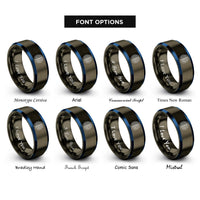 font options for inside engraving on gunmetal & blue brain nodes rings