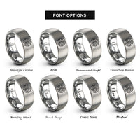 font options for inside engraving on gray brain pcb pattern rings