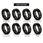 font options for inside engraving on black brake caliper rings