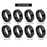 font options for inside engraving on black brake caliper rings