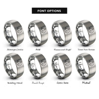 font options for inside engraving on gray brake caliper rings