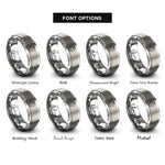 font options for inside engraving on silver brake caliper rings