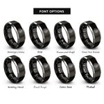 font options for inside engraving on black & silver brake disc caliper rings