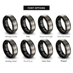 font options for inside engraving on black & gray brake disc caliper rings