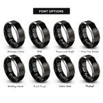 font options for inside engraving on black & silver brake disc caliper rings