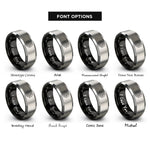 font options for inside engraving on black & grey brake disc caliper rings