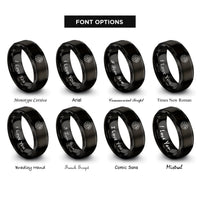 font options for inside engraving on black brake disc caliper rings