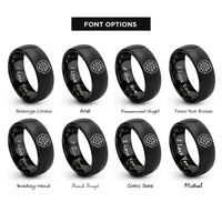 font options for inside engraving on black brake disc caliper rings
