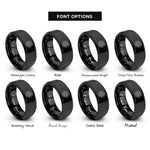 font options for inside engraving on black brake disc caliper rings