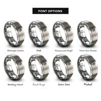 font options for inside engraving on silver brake disc caliper rings