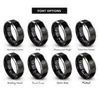 font options for inside engraving on black & grey brake rotor rings
