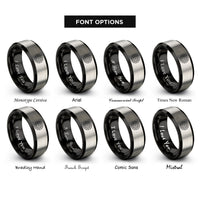 font options for inside engraving on black & grey brake rotor rings