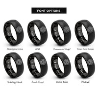 font options for inside engraving on black brake rotor rings