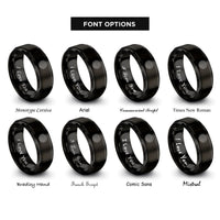 font options for inside engraving on black brake rotor rings