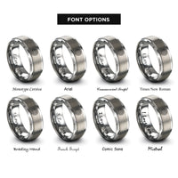 font options for inside engraving on grey brake rotor rings