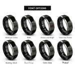 font options for inside engraving on black & gray brass mouthpiece rings