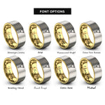 font options for inside engraving on gold & silver brass mouthpiece rings