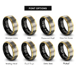 font options for inside engraving on black & gold & grey brass sousaphone rings