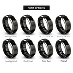 font options for inside engraving on black & silver brass sousaphone rings