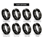 font options for inside engraving on black & gray brass tuba rings