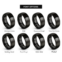 font options for inside engraving on black brass tuba rings