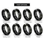 font options for inside engraving on black & gray brazil rings