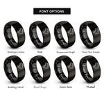 font options for inside engraving on black brazil rings
